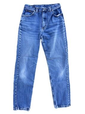 Lee Riders | Vintage 90s Dark Wash Tapered Straight Distressed Jeans